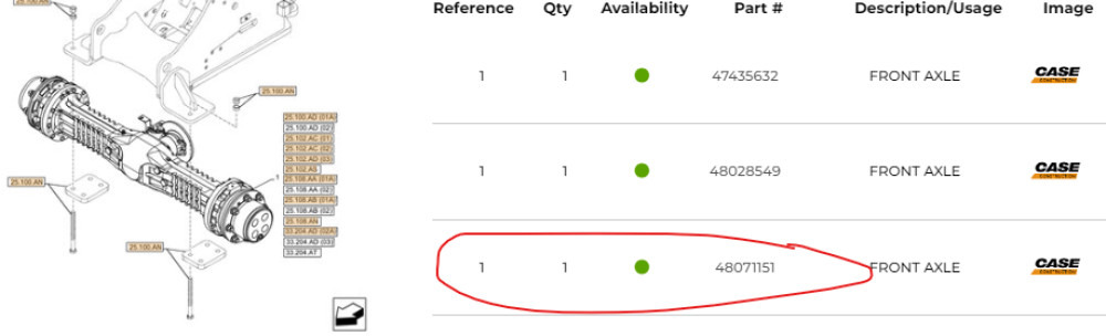 Case 48071151 - Essieu avant pour Engins de chantier: photos 1 Case 48071151 - Essieu avant pour Engins de chantier: photos 1