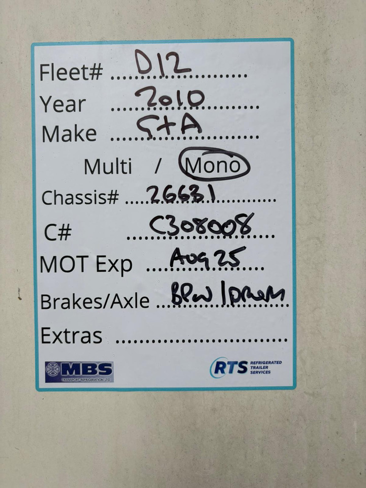 Gray and Adams 2010 Vector 1850 – D12 - Semi-remorque frigorifique: photos 2 Gray and Adams 2010 Vector 1850 – D12 - Semi-remorque frigorifique: photos 2