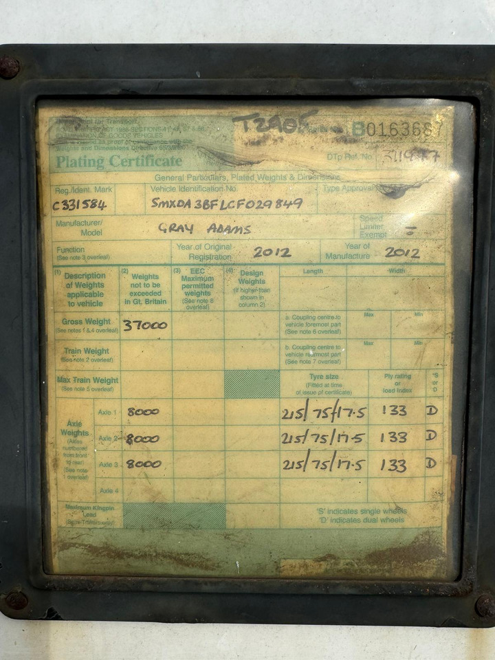 Gray and Adams 2012 Vector 1950MT – PR2905 - Semi-remorque frigorifique: photos 5 Gray and Adams 2012 Vector 1950MT – PR2905 - Semi-remorque frigorifique: photos 5