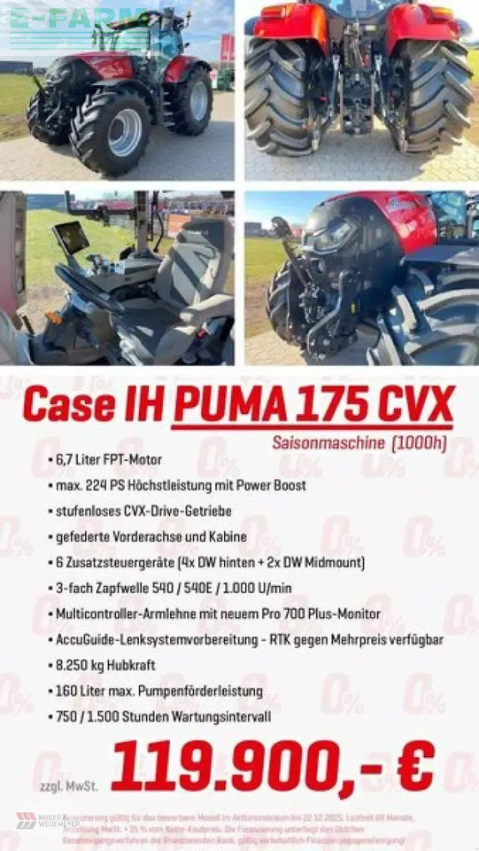 Case-IH puma cvx 175 - 0,0% fina 5 jahre ! CVX - Tracteur agricole: photos 2 Case-IH puma cvx 175 - 0,0% fina 5 jahre ! CVX - Tracteur agricole: photos 2