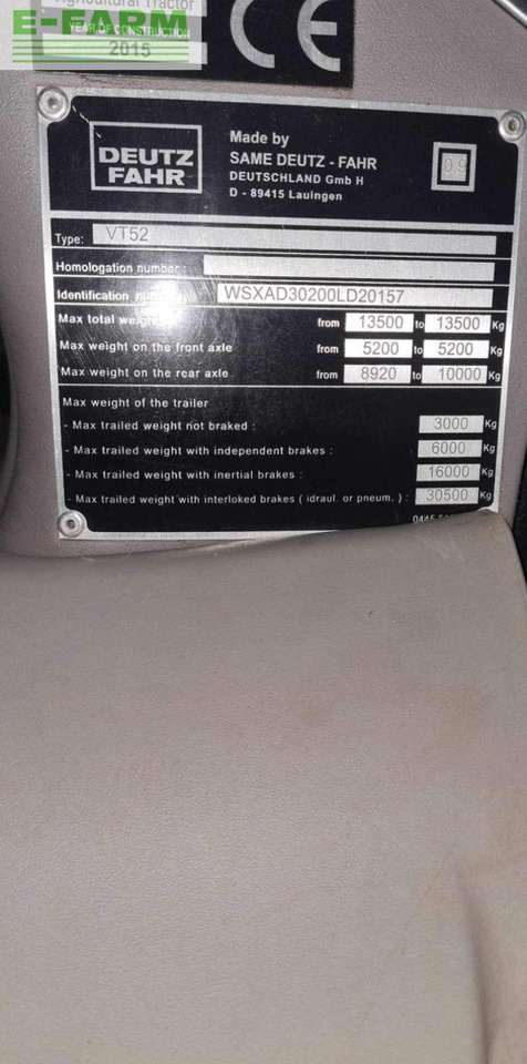 Deutz-Fahr 7250 TTV Agrotron Warrior - Tracteur agricole: photos 5 Deutz-Fahr 7250 TTV Agrotron Warrior - Tracteur agricole: photos 5