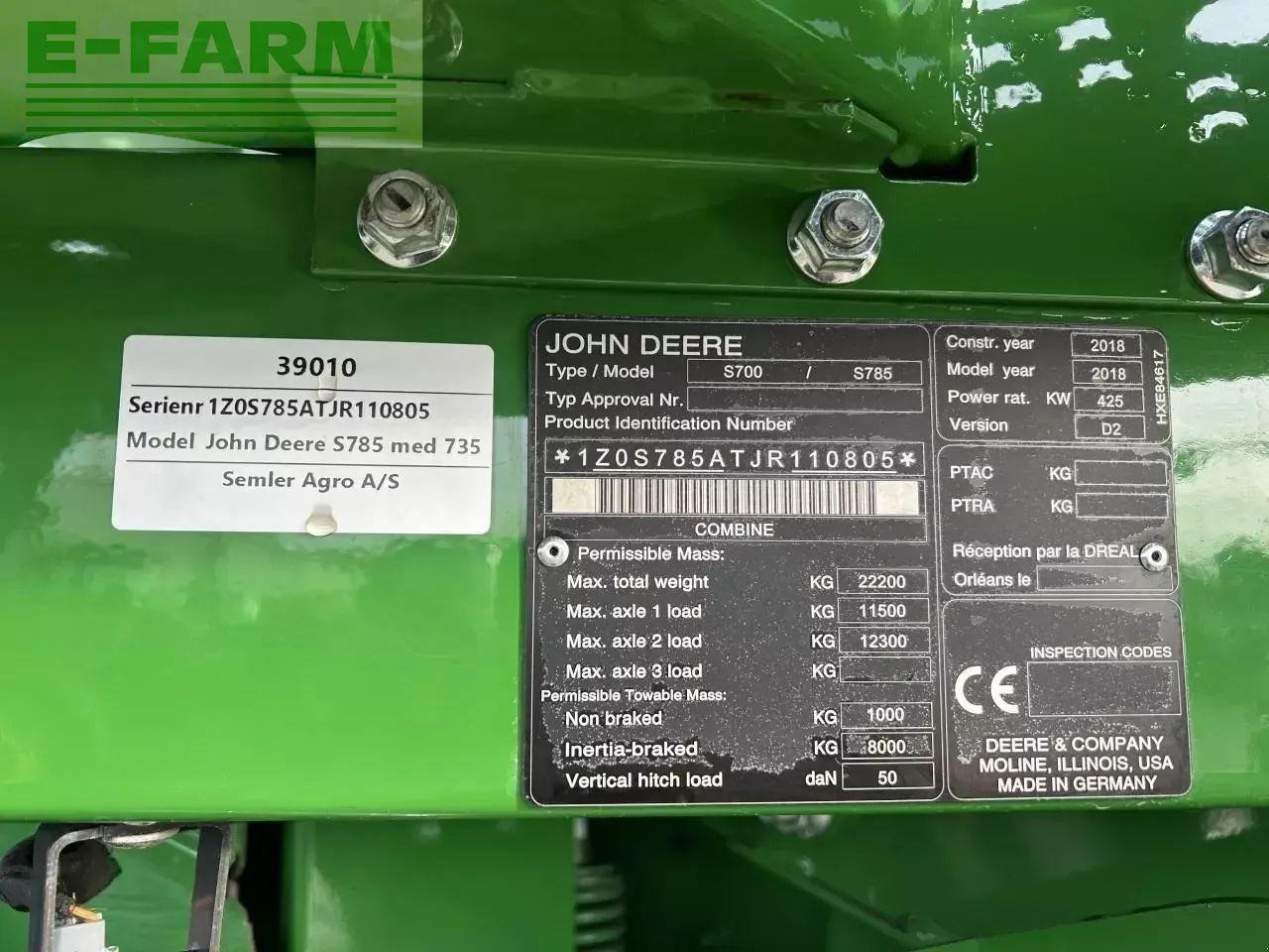 John Deere s785 - Moissonneuse-batteuse: photos 4 John Deere s785 - Moissonneuse-batteuse: photos 4