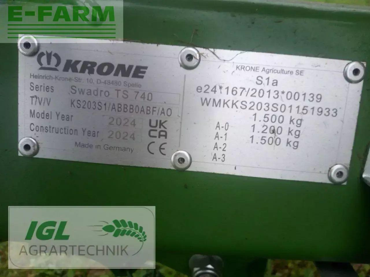 Faneuse Krone swadro ts 740: photos 12 Faneuse Krone swadro ts 740: photos 12