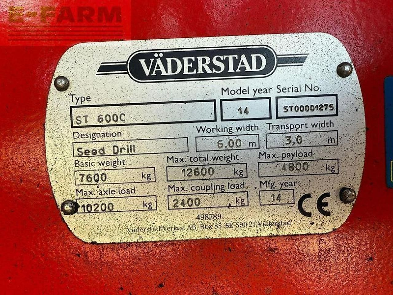 Väderstad spirit 600c - Semoir: photos 4 Väderstad spirit 600c - Semoir: photos 4