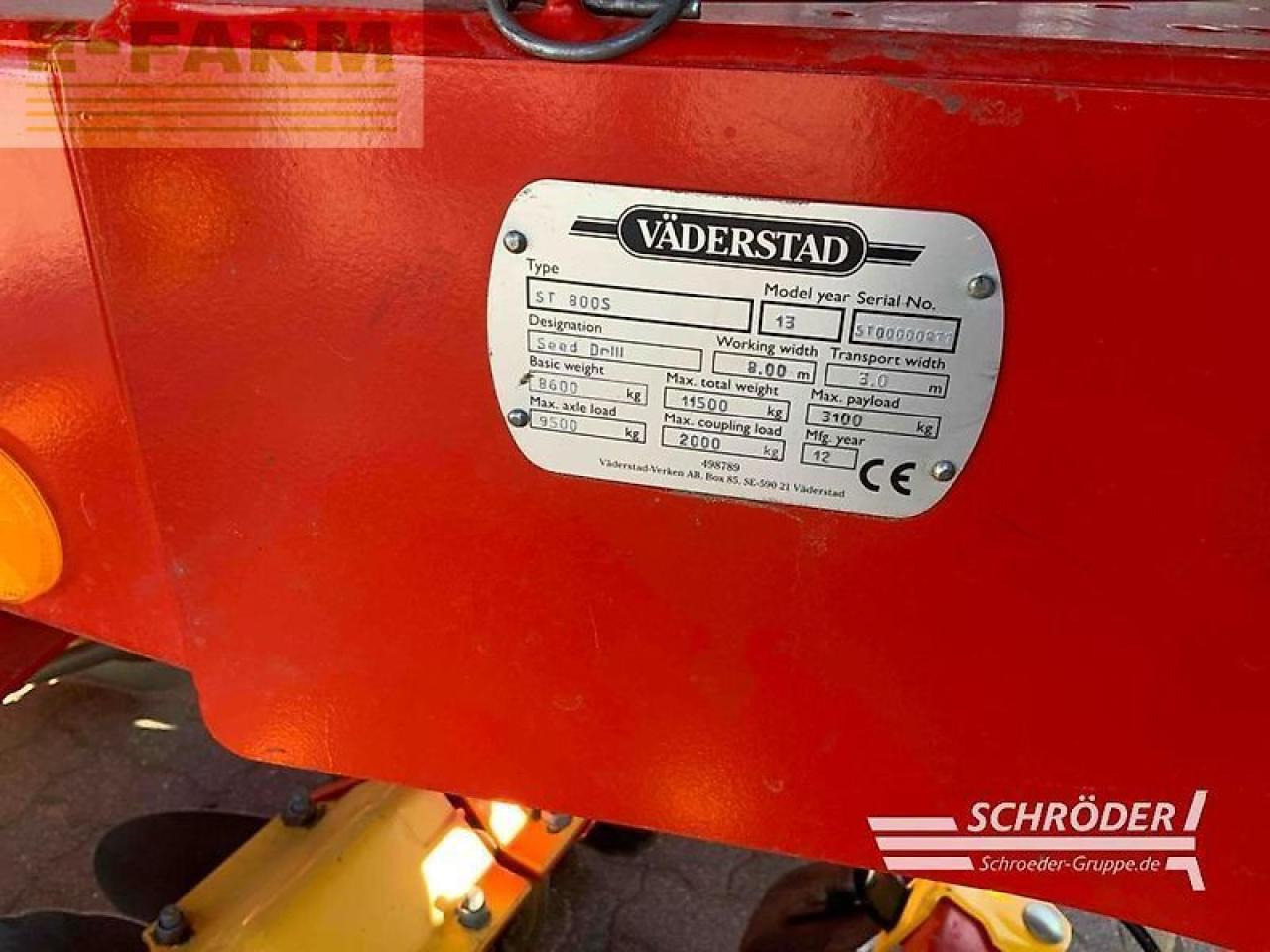 Väderstad spirit 800 s - Semoir: photos 5 Väderstad spirit 800 s - Semoir: photos 5