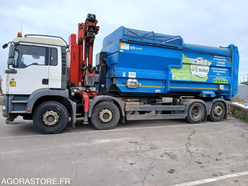 MAN 32T/BRAS/GRUE ET COMPTACTEUR - DP121NA - Camion: photos 1 MAN 32T/BRAS/GRUE ET COMPTACTEUR - DP121NA - Camion: photos 1