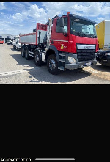 PORTEUR DAF 8X4 BIBENNE GRUE - 2017 - 198000 Kms - Camion: photos 1 PORTEUR DAF 8X4 BIBENNE GRUE - 2017 - 198000 Kms - Camion: photos 1