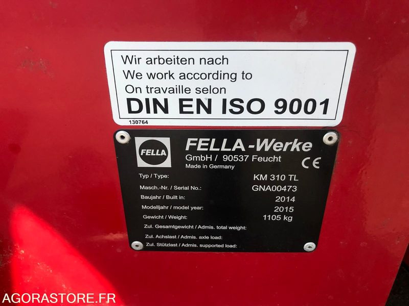 Faucheuse FAUCHEUSE FELLA - KM 310 TL (année 2015): photos 19