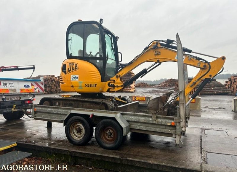 MINIPELLE JCB 2T8 4380H + REMORQUE 3T5 YSM + GODETS + BRH 240KG - Mini pelle: photos 1 MINIPELLE JCB 2T8 4380H + REMORQUE 3T5 YSM + GODETS + BRH 240KG - Mini pelle: photos 1