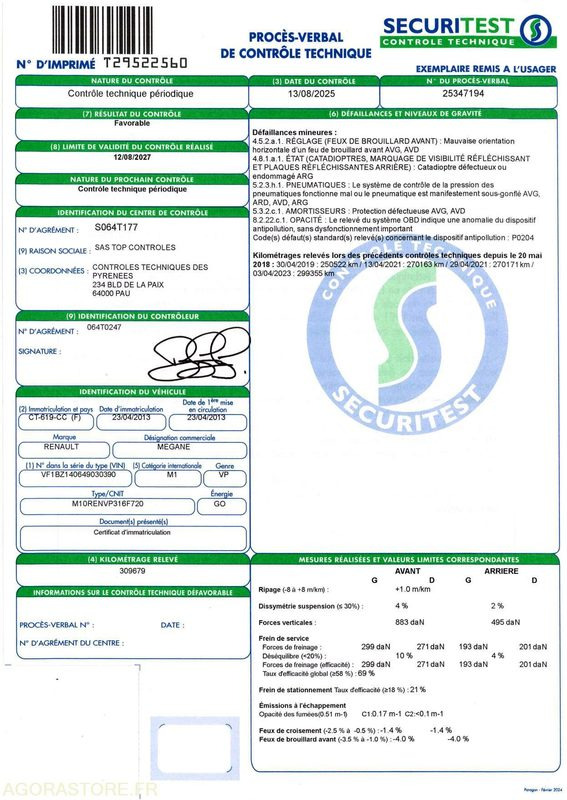 Voiture RENAULT MEGANE 309707kms - 2013: photos 16