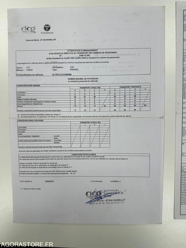 Bus scolaire Temsa LDSB13 09/2015 247000 kms 63+1 places BVM: photos 15 Bus scolaire Temsa LDSB13 09/2015 247000 kms 63+1 places BVM: photos 15