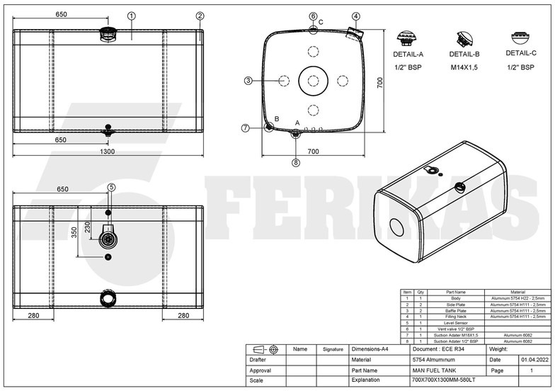 Réservoir de carburant pour Camion neuf MAN: photos 7