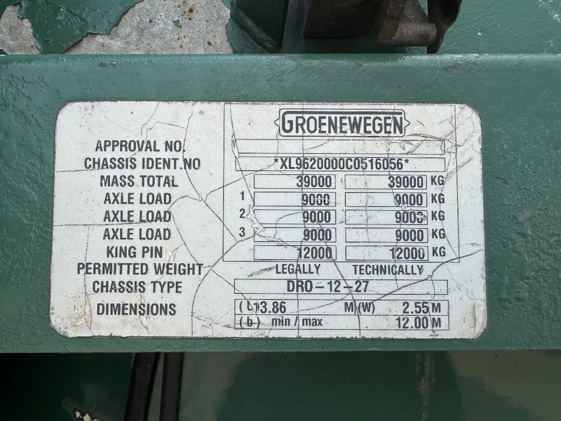 Semi-remorque rideaux coulissants Groenewegen DRO 12 27 3X BPW AXLE SLIDING ROOF: photos 13