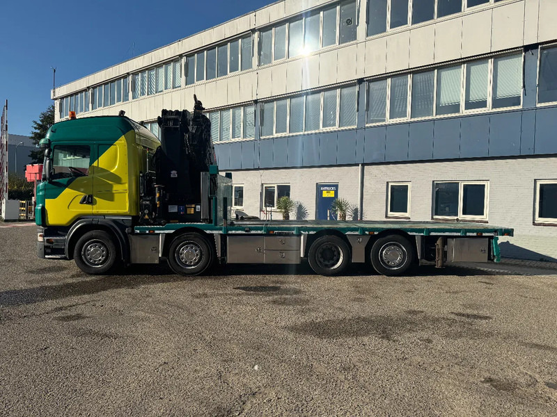 Camion plateau, Camion grue Scania G440 8X2 EURO 6 HMF 8520 + REMOTE CONTROL TWISTLOCKS: photos 14