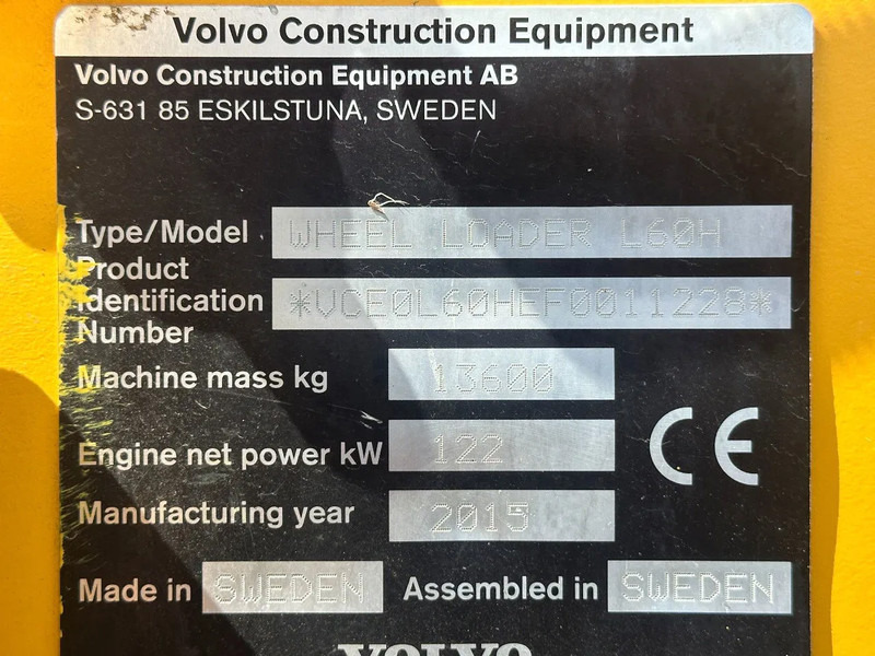 Volvo L60H , CE, 31359 HOURS, AUXILIARY HYDRAULICS, AIR CONDITIONER - crédit-bail Volvo L60H , CE, 31359 HOURS, AUXILIARY HYDRAULICS, AIR CONDITIONER: photos 18