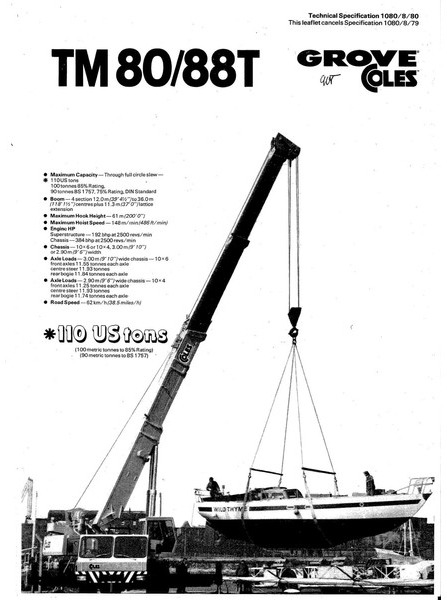 Grue tout-terrain Grove Coles TM 80/88 T: photos 14 Grue tout-terrain Grove Coles TM 80/88 T: photos 14