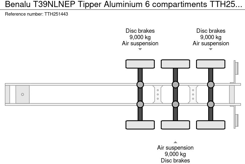 Semi-remorque citerne Benalu T39NLNEP Tipper Aluminium 6 compartiments: photos 20