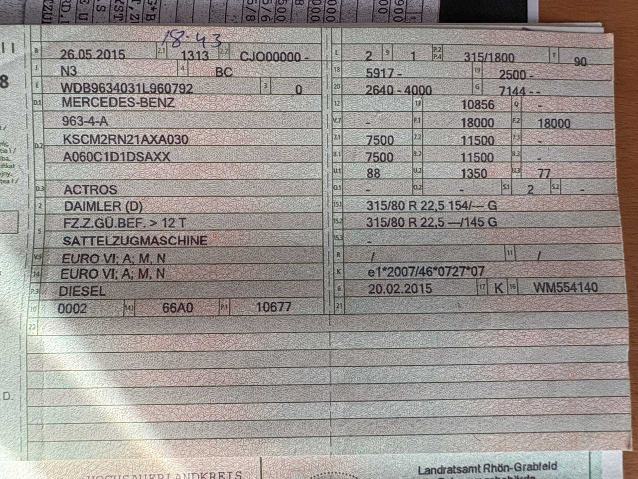 Camion MERCEDES-BENZ ACTROS 1843 TRACTOR: photos 10