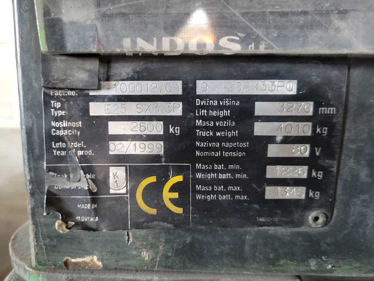 Chariot élévateur INDOS - E25 SX3.3P - FORKLIFT TRUCKS - 1999: photos 8 Chariot élévateur INDOS - E25 SX3.3P - FORKLIFT TRUCKS - 1999: photos 8