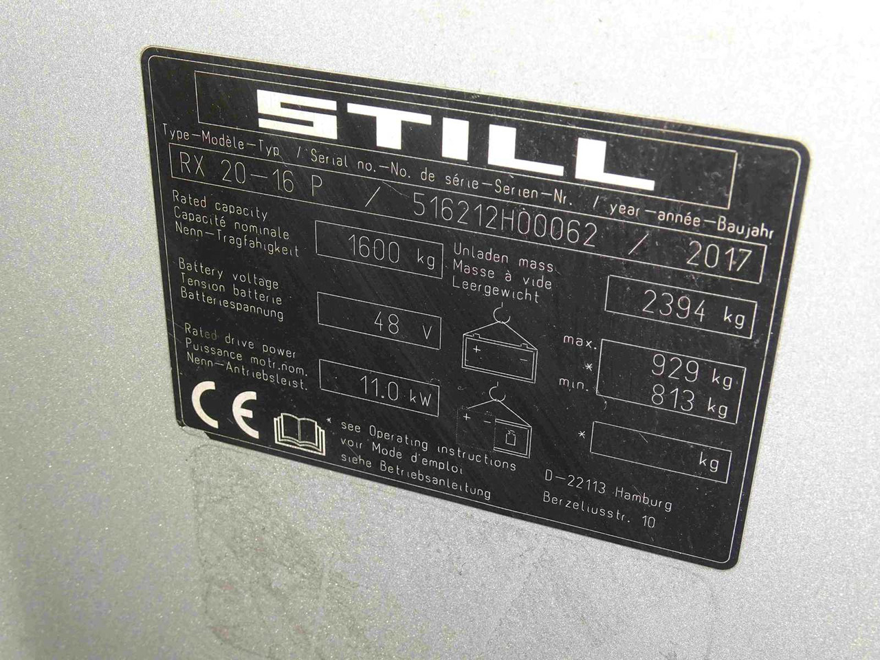 STILL RX20-16P 2017 FORKLIFT - Chariot élévateur: photos 2 STILL RX20-16P 2017 FORKLIFT - Chariot élévateur: photos 2