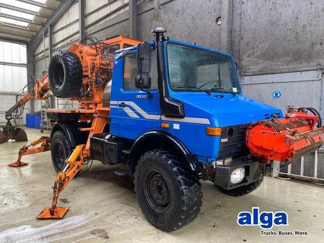 Unimog U 1450 4x4, Kran, Seilwinde - Camion grue, Camion grue: photos 1 Unimog U 1450 4x4, Kran, Seilwinde - Camion grue, Camion grue: photos 1