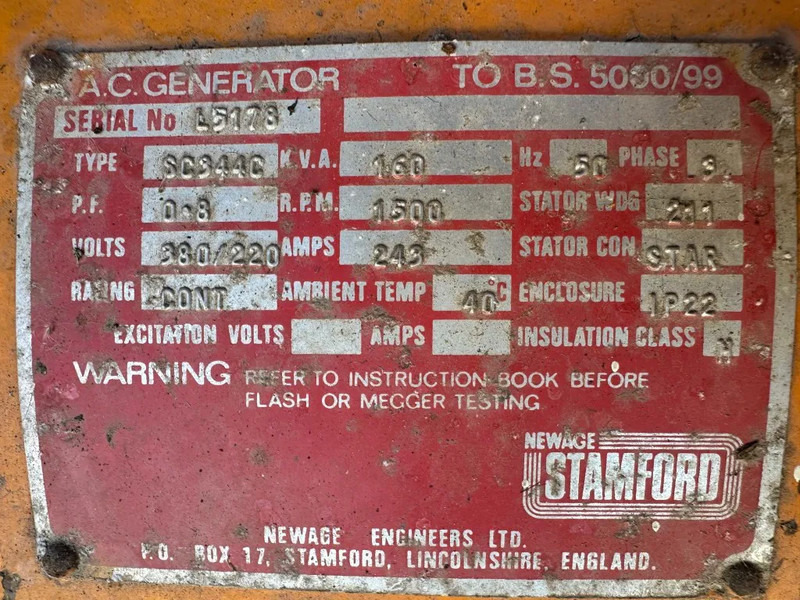 Groupe électrogène Cummins SDMO Stamford 160 kVA noodstroom generatorset ex Emergency: photos 11