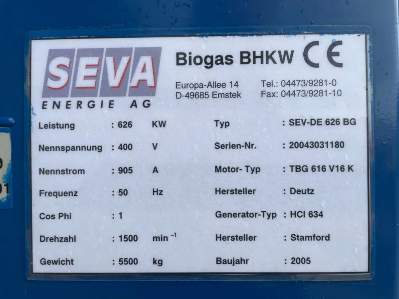 Deutz TBG 616 V16K Gasset 800 / 1110 kVA Stamford generatorset - Groupe électrogène: photos 5 Deutz TBG 616 V16K Gasset 800 / 1110 kVA Stamford generatorset - Groupe électrogène: photos 5
