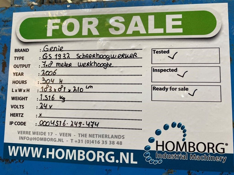 Nacelle ciseaux Genie GS 1932 Elektrische Schaarhoogwerker 7.8 meter werkhoogte 304 uur !: photos 17 Nacelle ciseaux Genie GS 1932 Elektrische Schaarhoogwerker 7.8 meter werkhoogte 304 uur !: photos 17