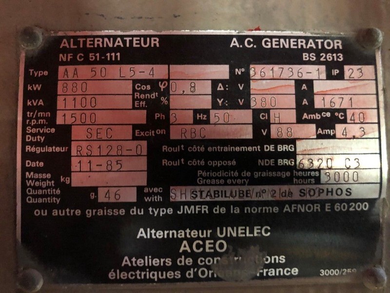 Leroy Somer - Unelec AA 50 L5-4 1100 kVA generatordeel - Unelec AA 50 L5-4 1100 kVA generatordeel as New! - Groupe électrogène: photos 3 Leroy Somer - Unelec AA 50 L5-4 1100 kVA generatordeel - Unelec AA 50 L5-4 1100 kVA generatordeel as New! - Groupe électrogène: photos 3