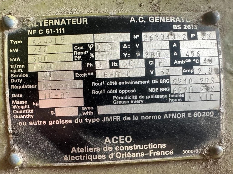 Groupe électrogène Perkins 2006 TAG Leroy Somer 300 kVA generatorset in container ex Emergency ! 104 hours: photos 8