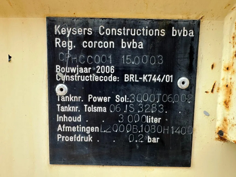 Cuve de stockage Tolsma Kiwa IBC 3000 liter Dieseltank Milieutank: photos 9 Cuve de stockage Tolsma Kiwa IBC 3000 liter Dieseltank Milieutank: photos 9