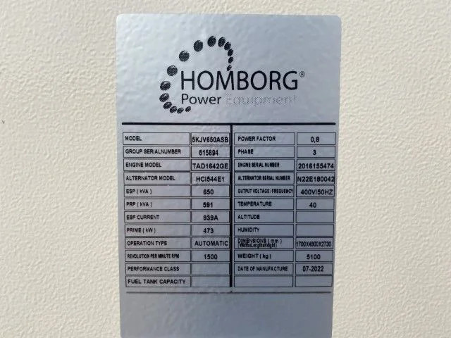 Groupe électrogène neuf Volvo TAD 1642 GE Stamford 650 kVA Supersilent generatorset New !: photos 11