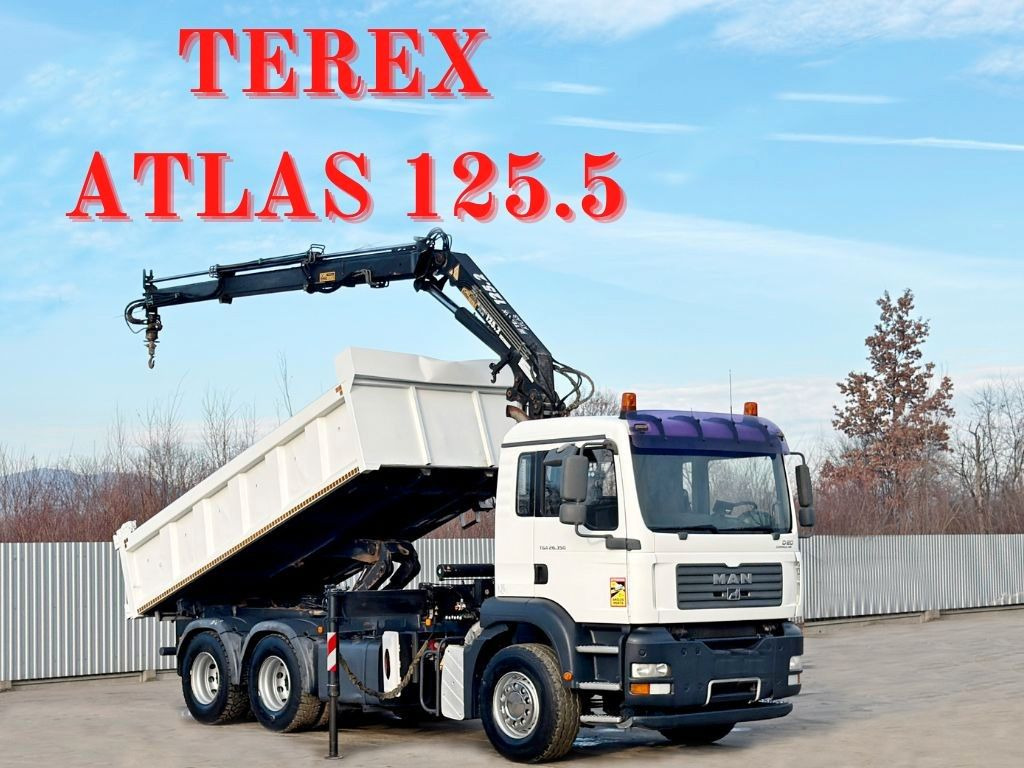 MAN TGA 26.350 * KIPPER 4,90m + TEREX ATLAS * 6x4 * - Camion benne, Camion grue: photos 1 MAN TGA 26.350 * KIPPER 4,90m + TEREX ATLAS * 6x4 * - Camion benne, Camion grue: photos 1