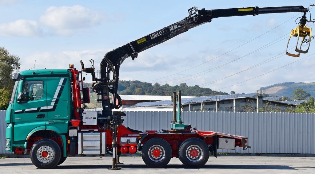 Camion grumier, Camion grue Mercedes-Benz AROCS 3363 *HOLZTRANSPORTER * LOGLIFT 251S /6x4: photos 6