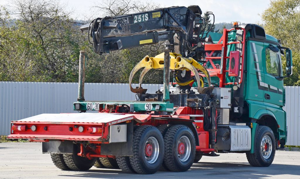 Camion grumier, Camion grue Mercedes-Benz AROCS 3363 *HOLZTRANSPORTER * LOGLIFT 251S /6x4: photos 8