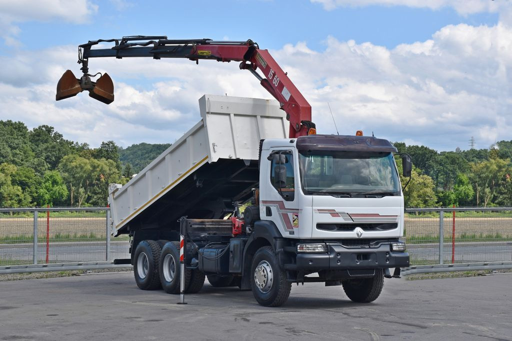 Renault KERAX 420 DXI* HMF 1563 K3 + FUNK/6x4 - Camion grue, Camion benne: photos 2 Renault KERAX 420 DXI* HMF 1563 K3 + FUNK/6x4 - Camion grue, Camion benne: photos 2