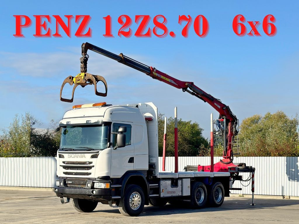 Scania G490* HOLZTRANSPORTER * PENZ 12Z8.70* 6x6 - Camion grue: photos 1 Scania G490* HOLZTRANSPORTER * PENZ 12Z8.70* 6x6 - Camion grue: photos 1
