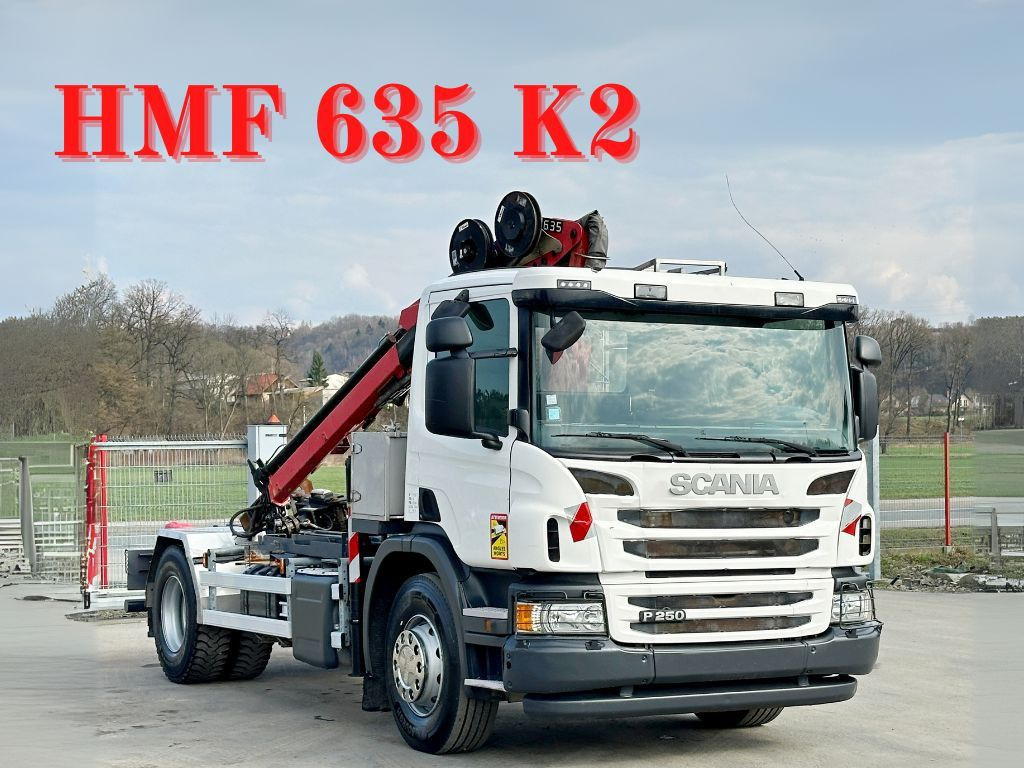 Scania P 250 * HMF 635 K2 + FUNK * TOPZUSTAND - Camion grue: photos 1 Scania P 250 * HMF 635 K2 + FUNK * TOPZUSTAND - Camion grue: photos 1
