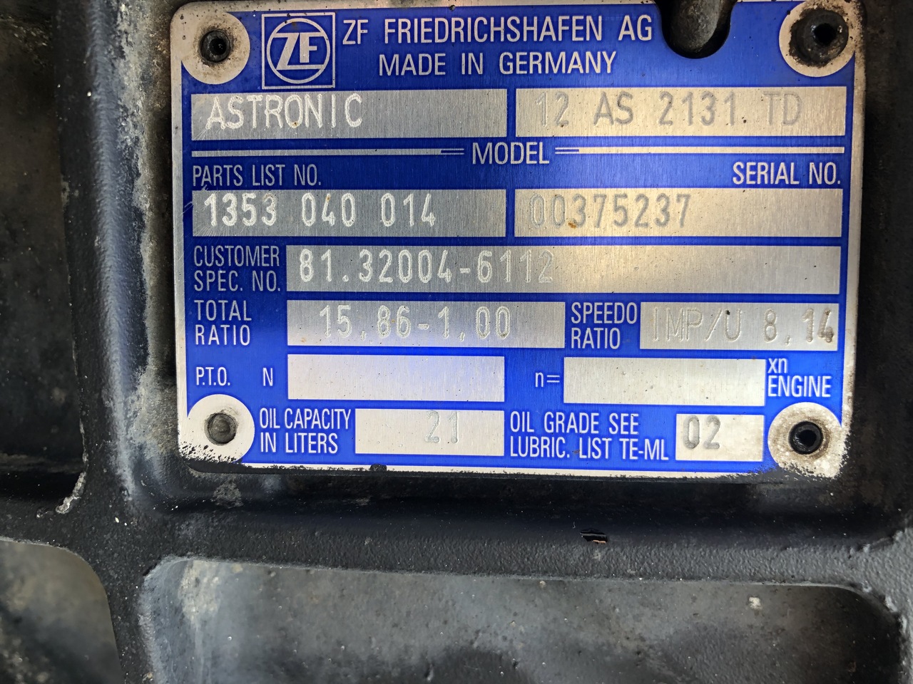 GEARBOX ZF ASTRONIC FOR MAN TGA 12AS2131-INTARTER - Boîte de vitesse pour Camion: photos 4 GEARBOX ZF ASTRONIC FOR MAN TGA 12AS2131-INTARTER - Boîte de vitesse pour Camion: photos 4