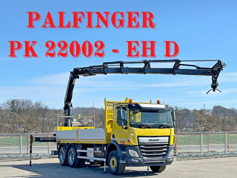 DAF CF 450 * PK 22002 - EH D + FUNK * 6x4 * TOP - Camion plateau, Camion grue: photos 1 DAF CF 450 * PK 22002 - EH D + FUNK * 6x4 * TOP - Camion plateau, Camion grue: photos 1
