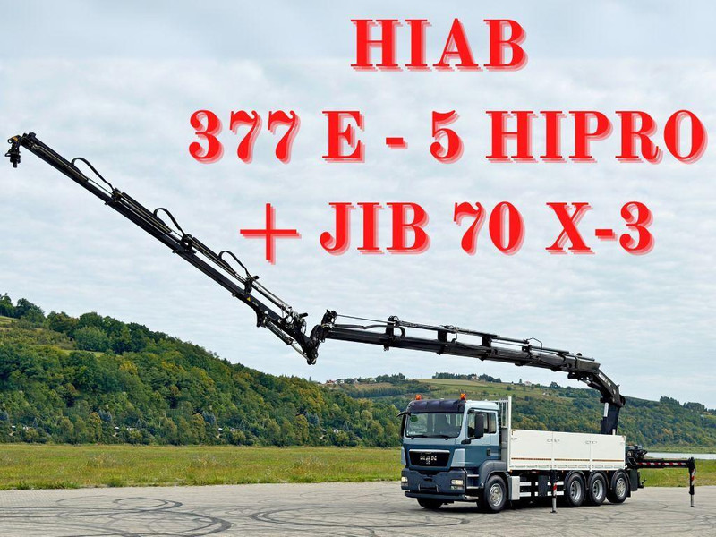 MAN TGS 35.400*HIAB 377 E-5 HIPRO+JIB 70X-3FUNK /8x4 - Camion plateau, Camion grue: photos 1 MAN TGS 35.400*HIAB 377 E-5 HIPRO+JIB 70X-3FUNK /8x4 - Camion plateau, Camion grue: photos 1