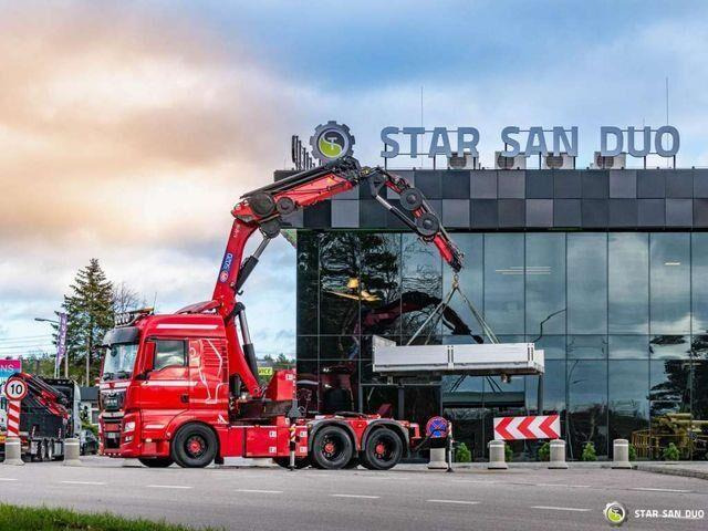 MAN TGX 28.500 6x2 HMF 5020K-RC Fly Jib Crane - Camion plateau, Camion grue: photos 1 MAN TGX 28.500 6x2 HMF 5020K-RC Fly Jib Crane - Camion plateau, Camion grue: photos 1