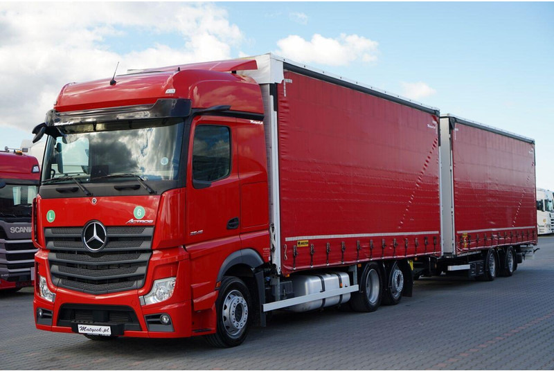 Mercedes-Benz ACTROS 2545 / ZESTAW TANDEM 120 M3 / PRZEJAZDOWY / 6x2 / OŚ POD - Camion à rideaux coulissants: photos 2 Mercedes-Benz ACTROS 2545 / ZESTAW TANDEM 120 M3 / PRZEJAZDOWY / 6x2 / OŚ POD - Camion à rideaux coulissants: photos 2