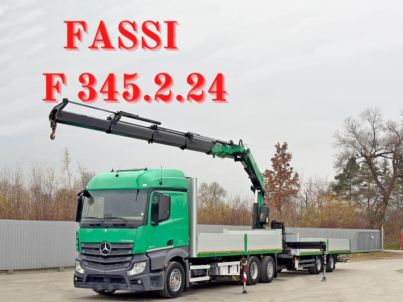 Mercedes-Benz ACTROS 2645 * FASSI F 345.24 + FUNK + Anhänger - Camion plateau, Camion grue: photos 1 Mercedes-Benz ACTROS 2645 * FASSI F 345.24 + FUNK + Anhänger - Camion plateau, Camion grue: photos 1