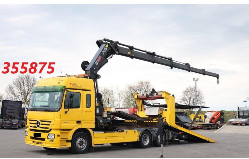 Mercedes-Benz Actros 2532 Vehicle transporter + crane Hiab 477EP-5 HiPro 6x2 - Camion porte-voitures: photos 2 Mercedes-Benz Actros 2532 Vehicle transporter + crane Hiab 477EP-5 HiPro 6x2 - Camion porte-voitures: photos 2