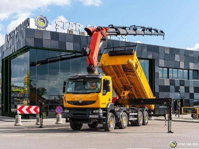 Renault KERAX 450 8x4 PALFINGER PK 60002 Crane Tipper - Camion benne, Camion grue: photos 1 Renault KERAX 450 8x4 PALFINGER PK 60002 Crane Tipper - Camion benne, Camion grue: photos 1