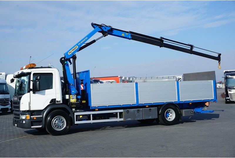 Scania P 250 / ACC / SKRZYNIOWY + HDS + WINDA / PALFINGER PK 12 002 - E - Camion plateau, Camion grue: photos 3 Scania P 250 / ACC / SKRZYNIOWY + HDS + WINDA / PALFINGER PK 12 002 - E - Camion plateau, Camion grue: photos 3