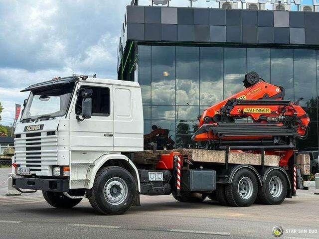 Camion plateau, Camion grue Scania R143 HL 6x2 PALFINGER PK44002 Crane Kran: photos 16