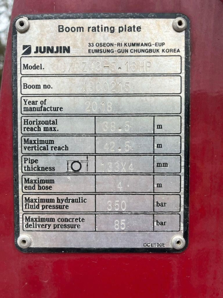 Volvo FMX500 8x4 / JUN JIN 43 mtr pump - crédit-bail Volvo FMX500 8x4 / JUN JIN 43 mtr pump: photos 9