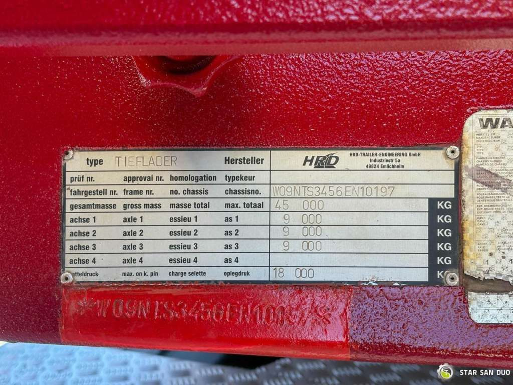 Semi-remorque surbaissé HRD Semitrailer Low Loader NRD NTS 3 Axle Tieflader: photos 7 Semi-remorque surbaissé HRD Semitrailer Low Loader NRD NTS 3 Axle Tieflader: photos 7